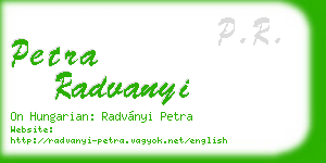 petra radvanyi business card